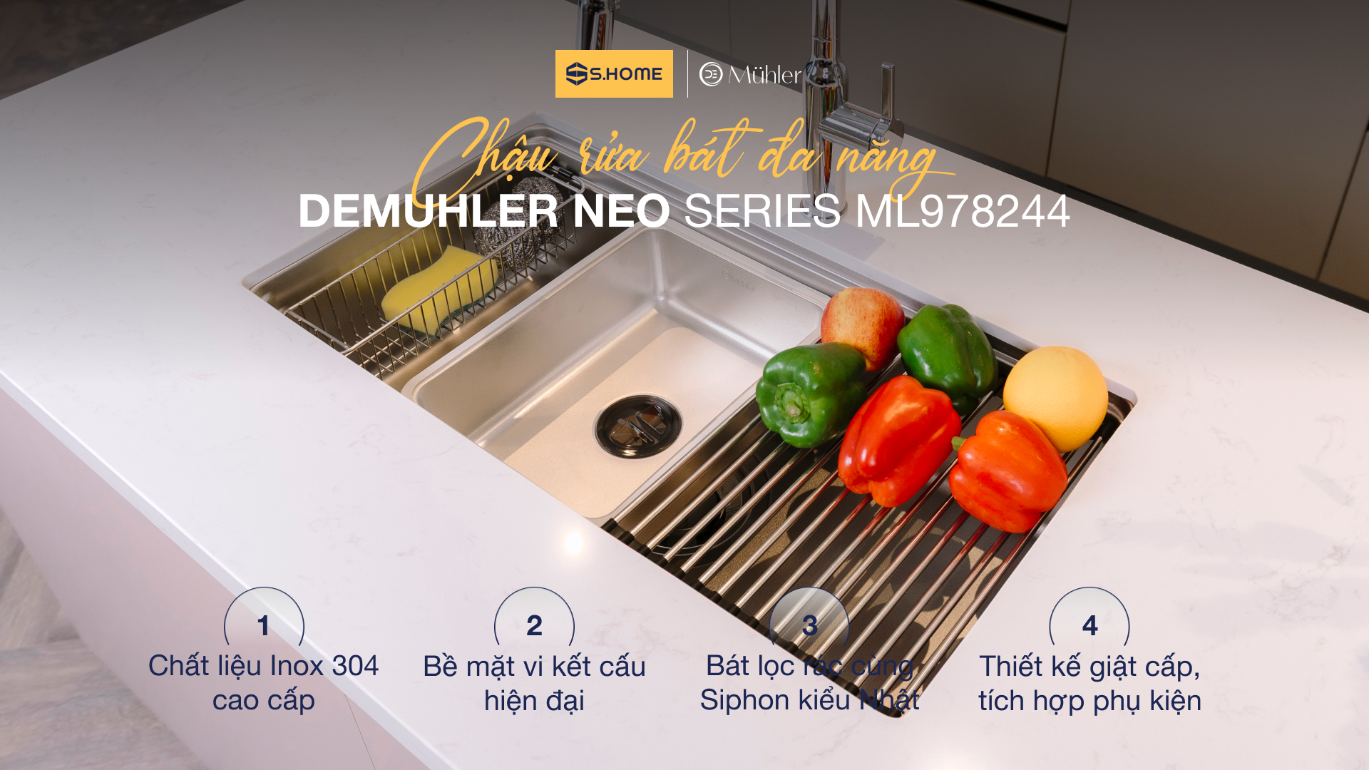 Chậu rửa bát đa năng DeMuhler NEO Series ML978244